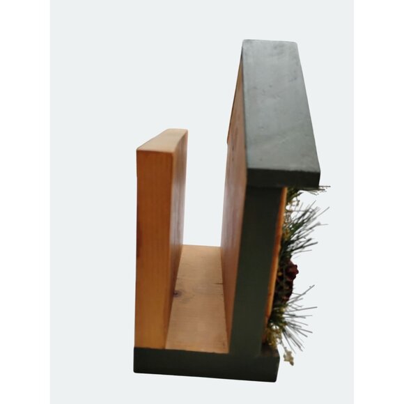 Rustic Wooden Birdhouse Decor Napkin Holder - Picture 2 of 4